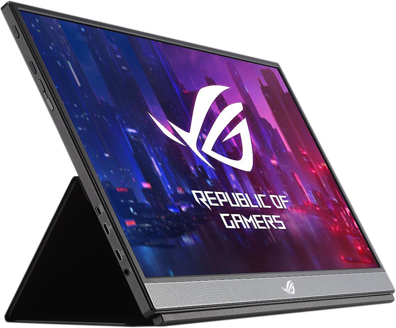 Asus ROG Strix XG17AHP 17.3” Portable Gaming Monitor, 1080P Full HD, IPS, 240Hz (Supports 144Hz), Adaptive-Sync, Eye Care, Micro-HDMI USB-C, ROG Tripod, Carrying Bag, 3 Hour Battery Life (Certified Refurbished)