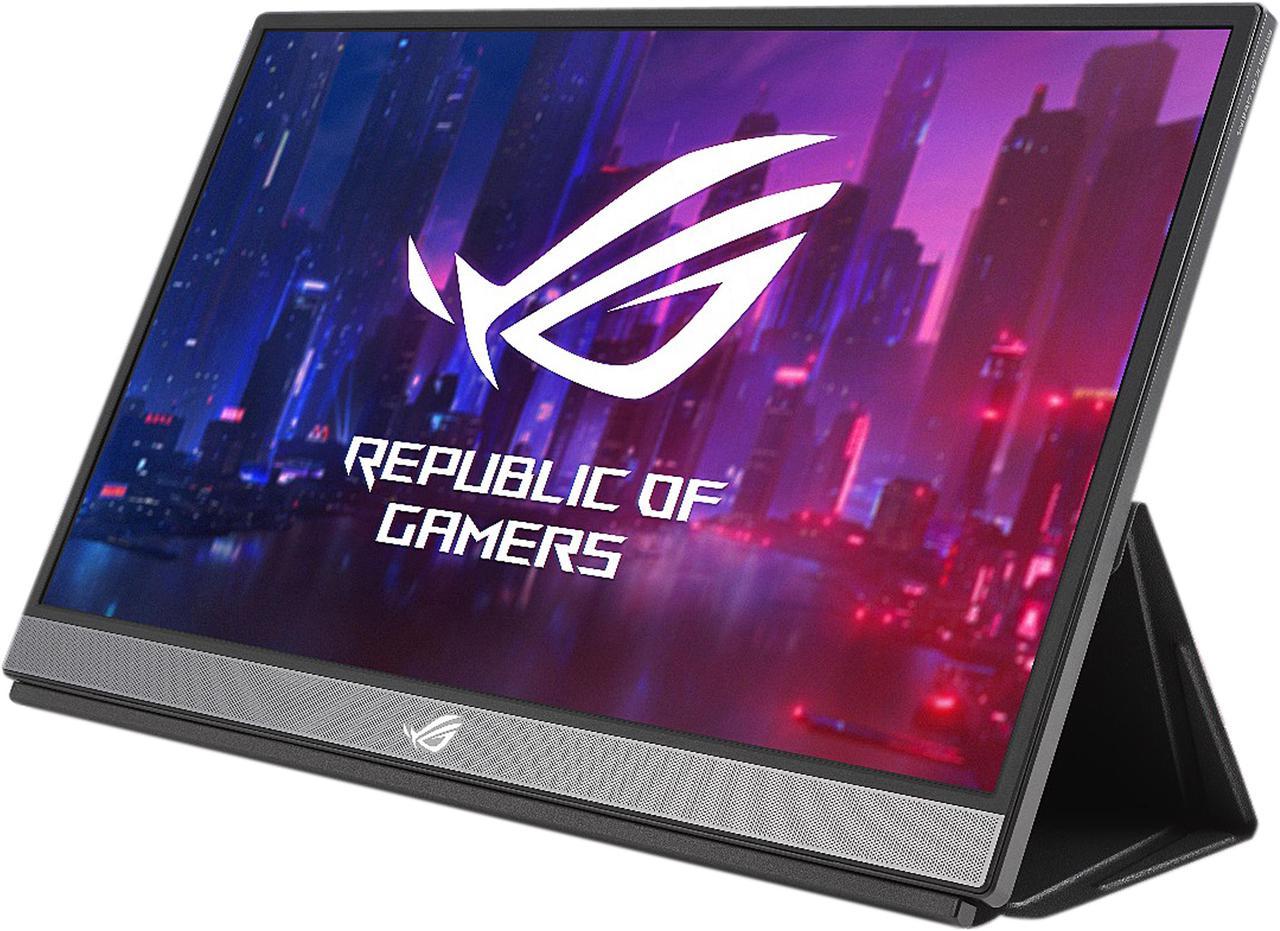 Asus ROG Strix XG17AHP 17.3” Portable Gaming Monitor, 1080P Full HD, IPS, 240Hz (Supports 144Hz), Adaptive-Sync, Eye Care, Micro-HDMI USB-C, ROG Tripod, Carrying Bag, 3 Hour Battery Life (Certified Refurbished)