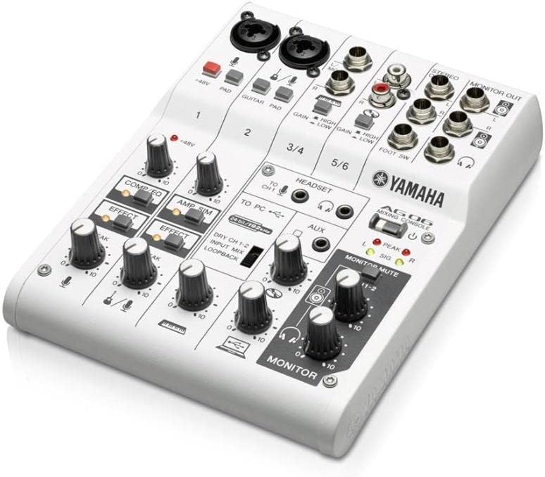 Yamaha AG06 Portable USB Powered 6 Channel Portable Recording Mixer IOS/MAC/PC (Certified Refurbished)