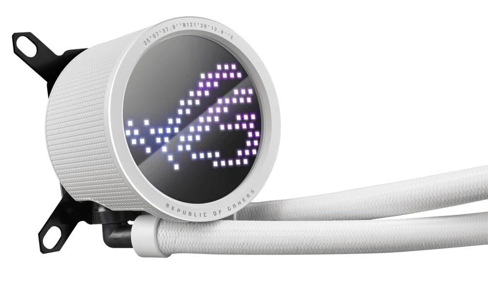 ASUS ROG Ryuo III 360 ARGB White Edition All-in-One Liquid CPU Cooler (360mm Radiator, Asetek 8th Gen Pump, Anime Matrix LED Display, ARGB Fans, Aura Sync, Intel LGA 1700/1200/115x & AMD AM5/AM4) (Certified Refurbished)