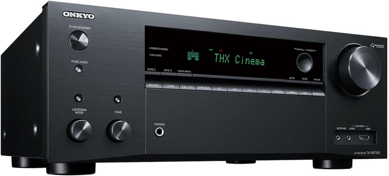 Onkyo TX-NR7100 9.2-Channel 8K/4K Network A/V Receiver, 220W Per Channel at 6 Ohms (Certified Refurbished)