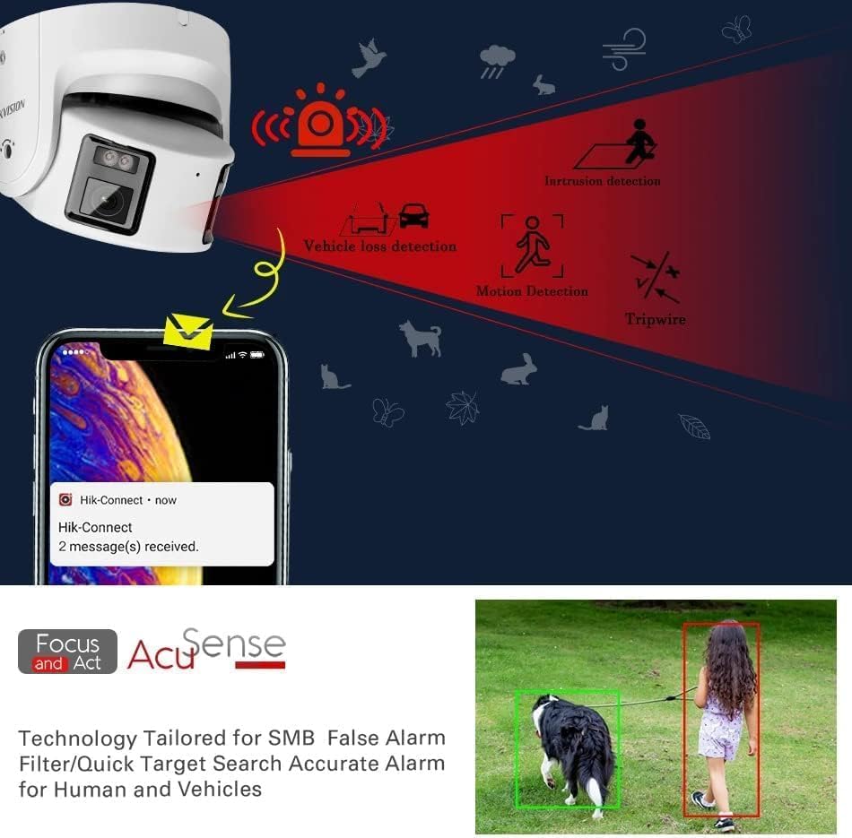 Hikvision DS-2CD2387G2P-LSU/SL 8MP ColorVu Turret Camera with Mic, Speaker & Strobe (4mm) (Certified Refurbished)