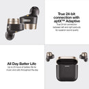 Bowers & Wilkins Pi7 in-Ear True Wireless Headphones (2021 Model), 6 Built-in Mics, Bluetooth 5.0 Qualcomm aptX & Dual Hybrid Drivers, Adaptive Noise Cancellation, Smart Wireless Charging, Charcoal