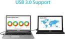 ASUS MB169B+ Portable USB Monitor - 16 inch (15.6 inch viewable), Full HD, USB-powered, IPS, Ultra-slim, Smart Case (Certified Refurbished)