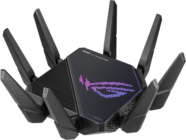 ASUS ROG Rapture GT-AX11000 Pro Tri-Band WiFi 6 Extendable Gaming Router, 10G & 2.5G Ports, ASUS RangeBoost Plus, Triple-level Game Acceleration, Subscription-free Network Security, AiMesh Compatible (Certified Refurbished)