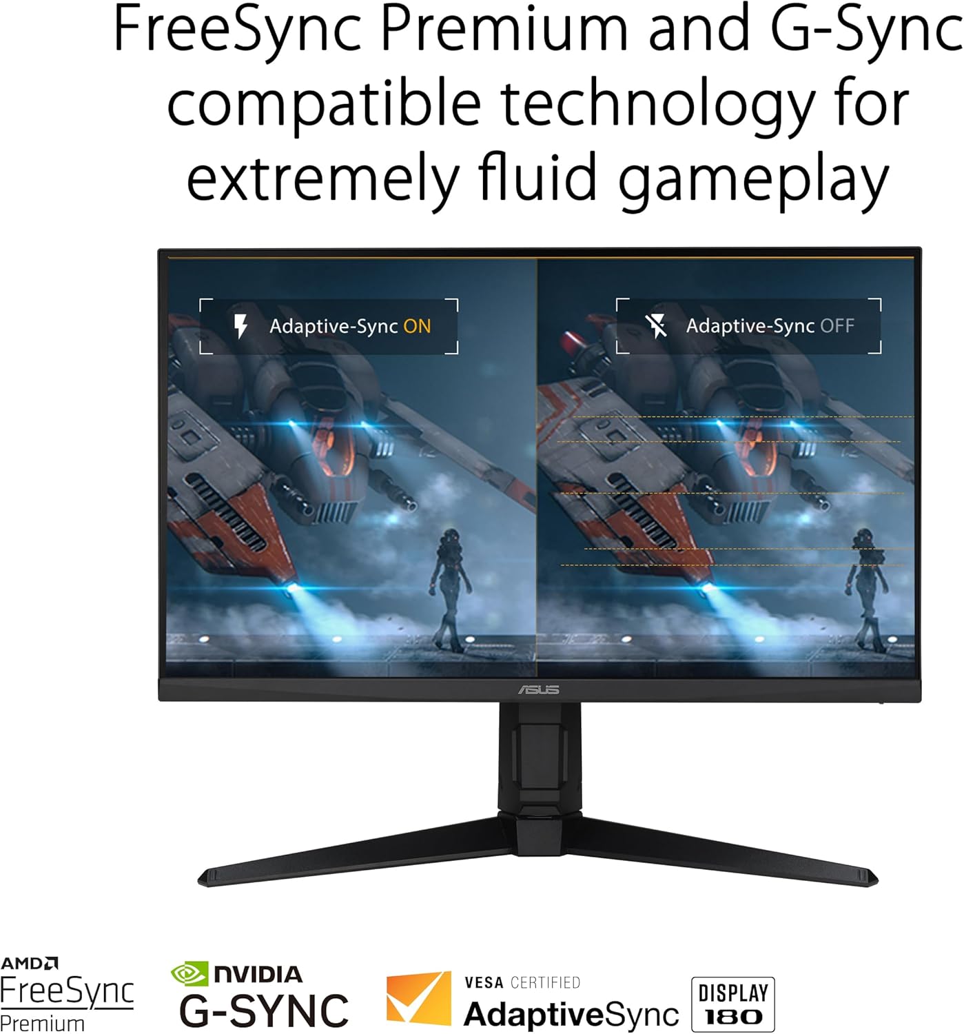 ASUS TUF Gaming 27” 1080P Monitor (VG279QL3A) - Full HD, 180Hz, 1ms, Fast IPS, Extreme Low Motion Blur, FreeSync Premium, G-SYNC Compatible, Speakers, DisplayPort, Height Adjustable (Certified Refurbished)