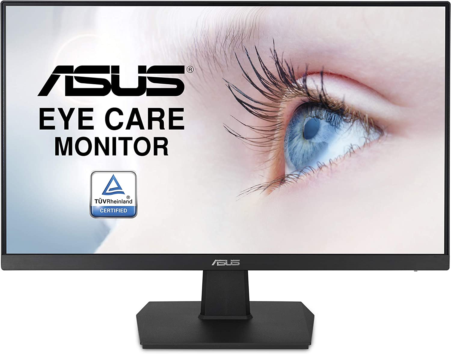 ASUS VA24EHE Eye Care Monitor – 23.8 inch, Full HD, IPS, Frameless, 75Hz, Adaptive-Sync, Low Blue Light, Flicker Free, Wall Mountable (Certified Refurbished)