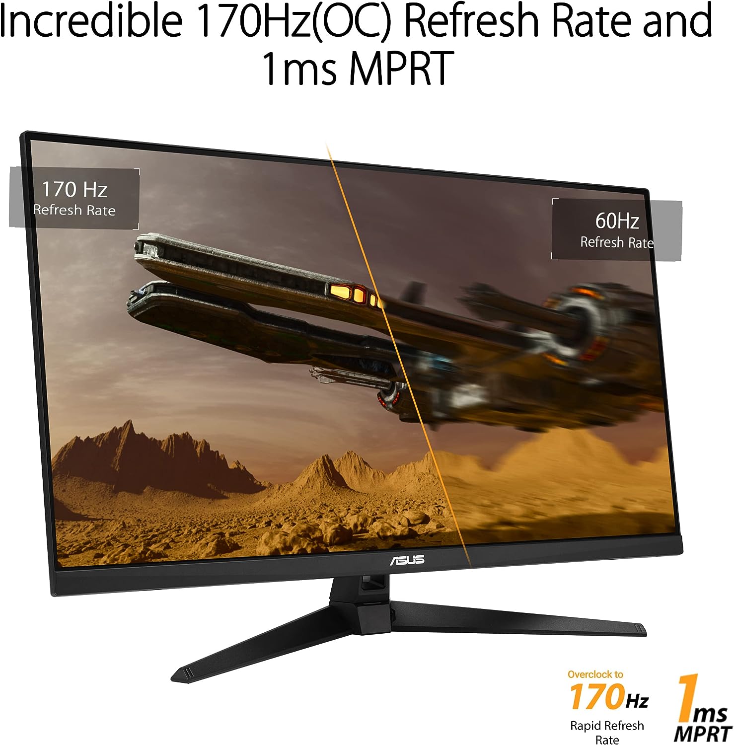 ASUS TUF Gaming 31.5” 1440P HDR Monitor (VG32AQA1A) - QHD (2560 x 1440), 170Hz, 1ms, Extreme Low Motion Blur, FreeSync Premium, DisplayPort, HDMI, HDR-10, Shadow Boost, VESA Wall Mountable (Certified Refurbished)