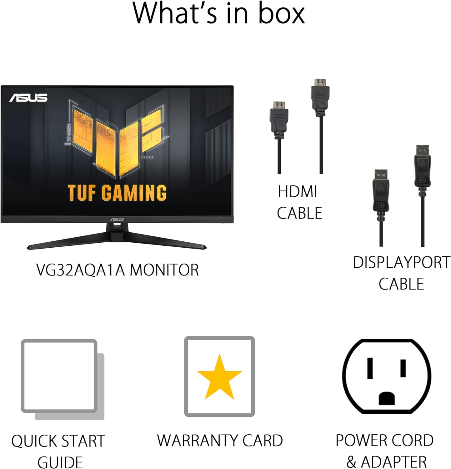 ASUS TUF Gaming 31.5” 1440P HDR Monitor (VG32AQA1A) - QHD (2560 x 1440), 170Hz, 1ms, Extreme Low Motion Blur, FreeSync Premium, DisplayPort, HDMI, HDR-10, Shadow Boost, VESA Wall Mountable (Certified Refurbished)