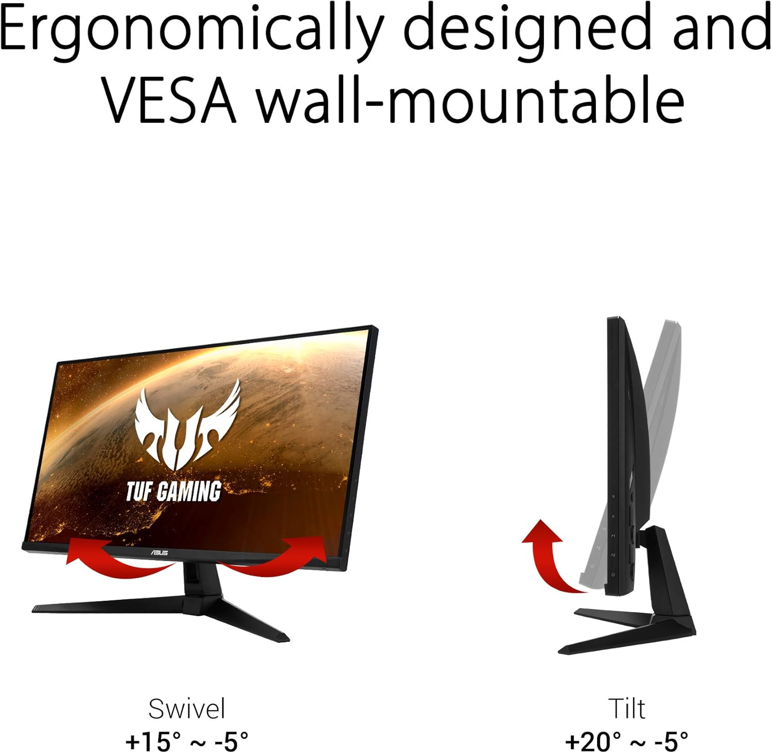 ASUS TUF Gaming VG289Q1A 28 inch HDR Monitor, 4K UHD (3840 x 2160), IPS, Adaptive-Sync/FreeSync, Eye Care, DisplayPort HDMI, DCI-P3 HDR 10, Shadow Boost (Certified Refurbished)