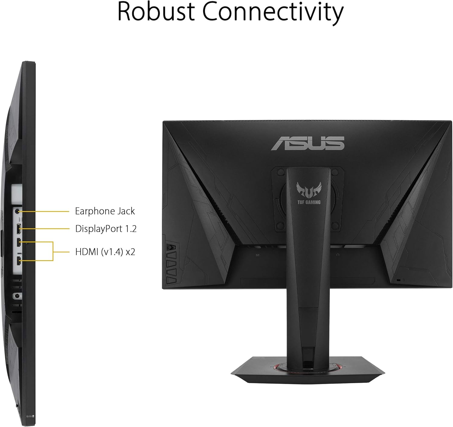 ASUS TUF Gaming VG259QR 24.5” Gaming Monitor, 1080P Full HD, 165Hz (Supports 144Hz), 1ms, Extreme Low Motion Blur, G-SYNC Compatible Ready, Eye Care, DisplayPort HDMI, Shadow Boost, Height Adjustable (Certified Refubished)