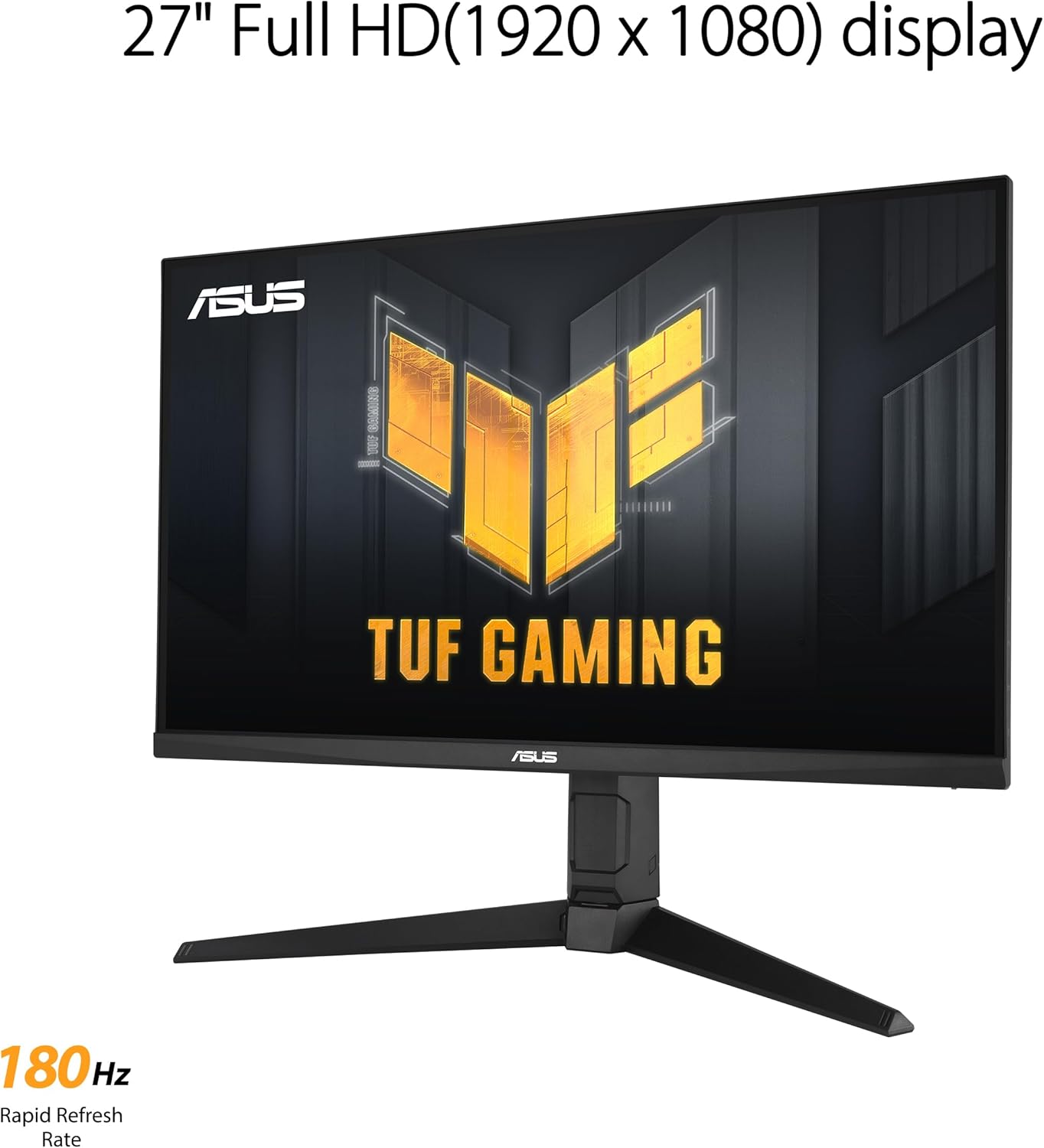 ASUS TUF Gaming 27” 1080P Monitor (VG279QL3A) - Full HD, 180Hz, 1ms, Fast IPS, Extreme Low Motion Blur, FreeSync Premium, G-SYNC Compatible, Speakers, DisplayPort, Height Adjustable (Certified Refurbished)