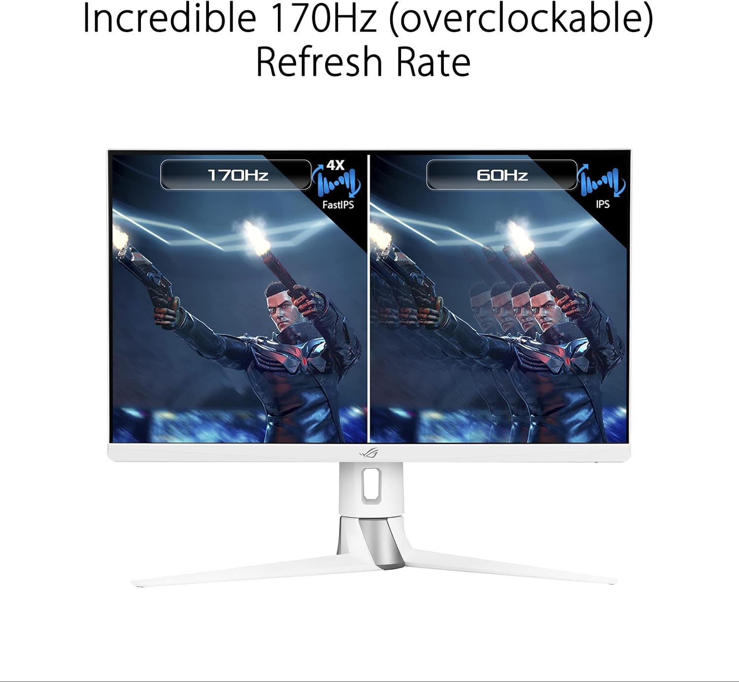 ASUS ROG Strix XG27AQ-W 27” 1440P HDR Gaming Monitor - White, QHD (2560 x 1440), Fast IPS, 170Hz, 1ms, Extreme Low Motion Blur Sync, G-SYNC Compatible, Eye Care, HDMI, DisplayPort, USB, DisplayHDR400 (Certified Refurbished)