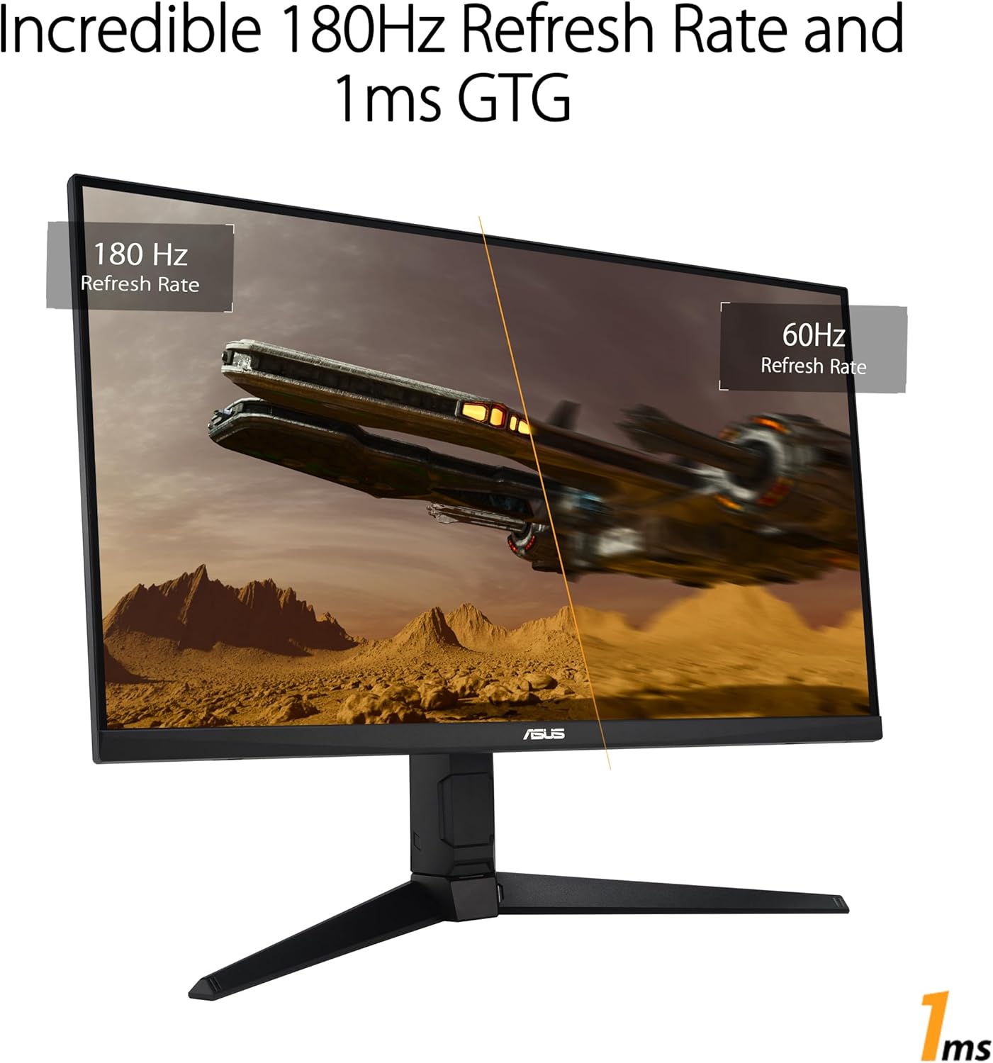 ASUS TUF Gaming 27” 1440P Monitor (VG27AQL3A) - QHD (2560 x 1440), 180Hz, 1ms, Fast IPS, Extreme Low Motion Blur SYNC, G-SYNC Compatible (Certified Refurbished)