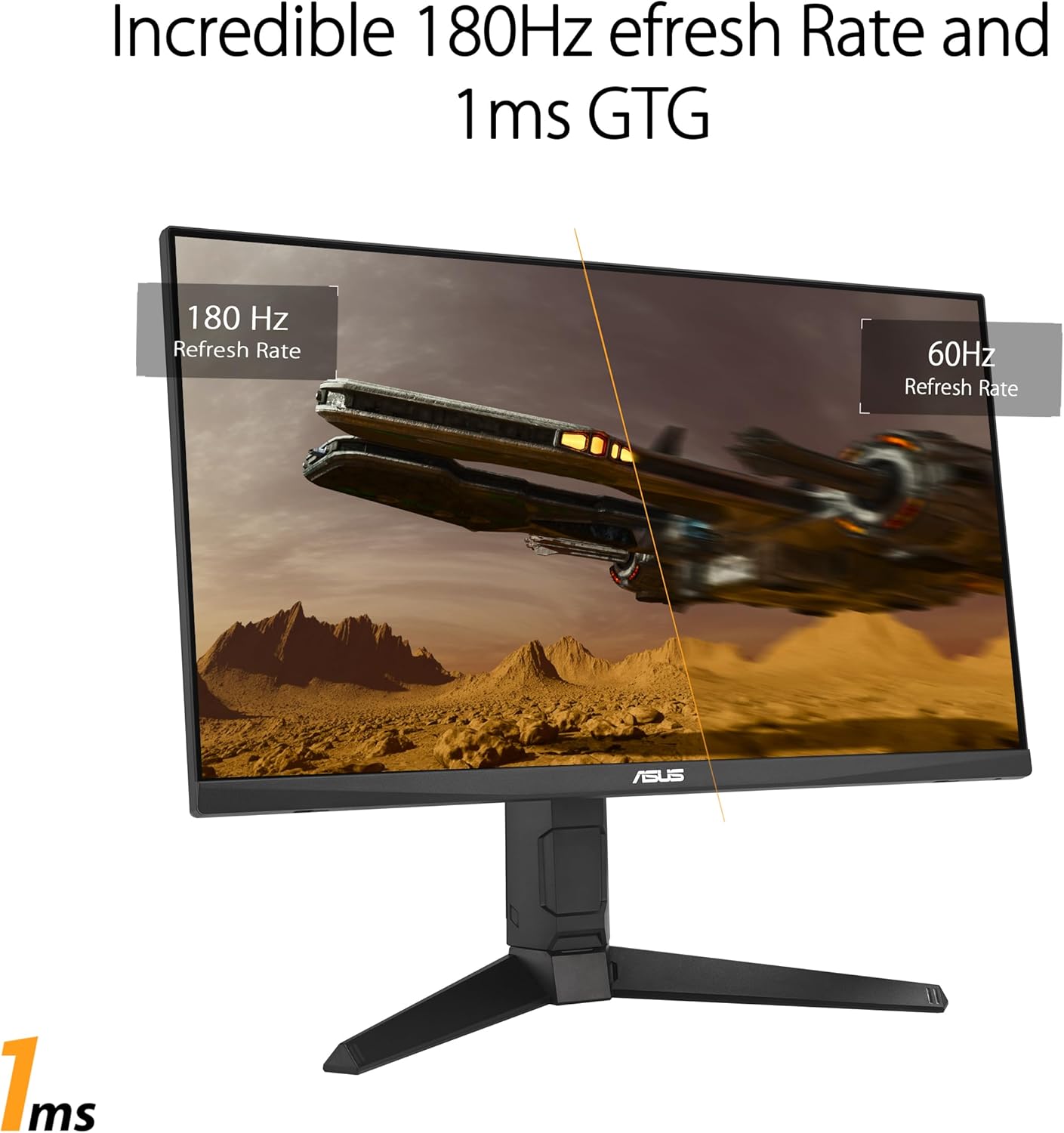 ASUS TUF Gaming 24” (23.8” viewable) 1080P Monitor (VG249QL3A) - Full HD, 180Hz, 1ms, Fast IPS, ELMB, FreeSync Premium, G-SYNC Compatible, Speakers, DisplayPort, Height Adjustable (Certified Refurbished)