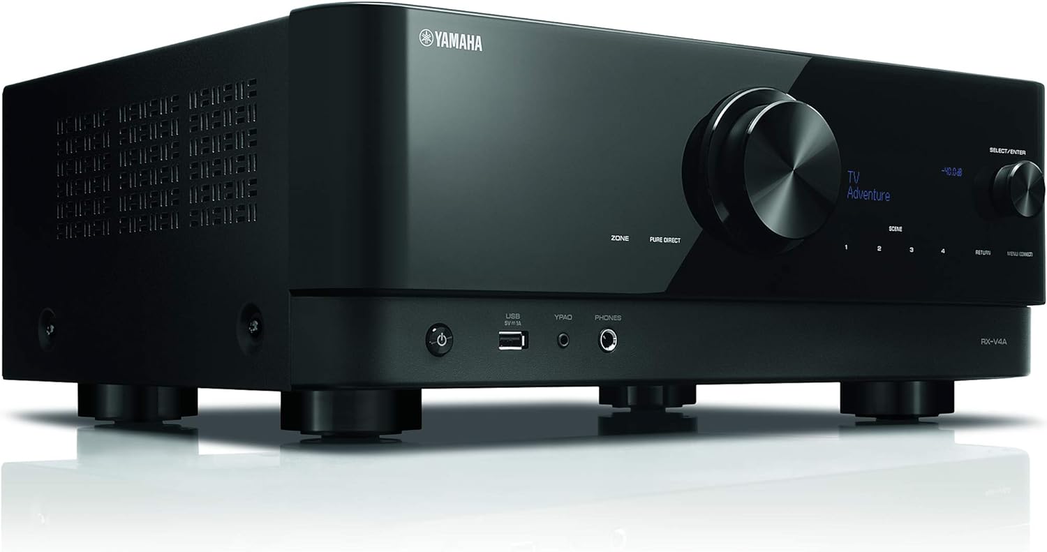 Yamaha AVENTAGE RX-V4A 5.2-Channel AV Receiver with 8K HDMI and MusicCast (Certified Refurbished)