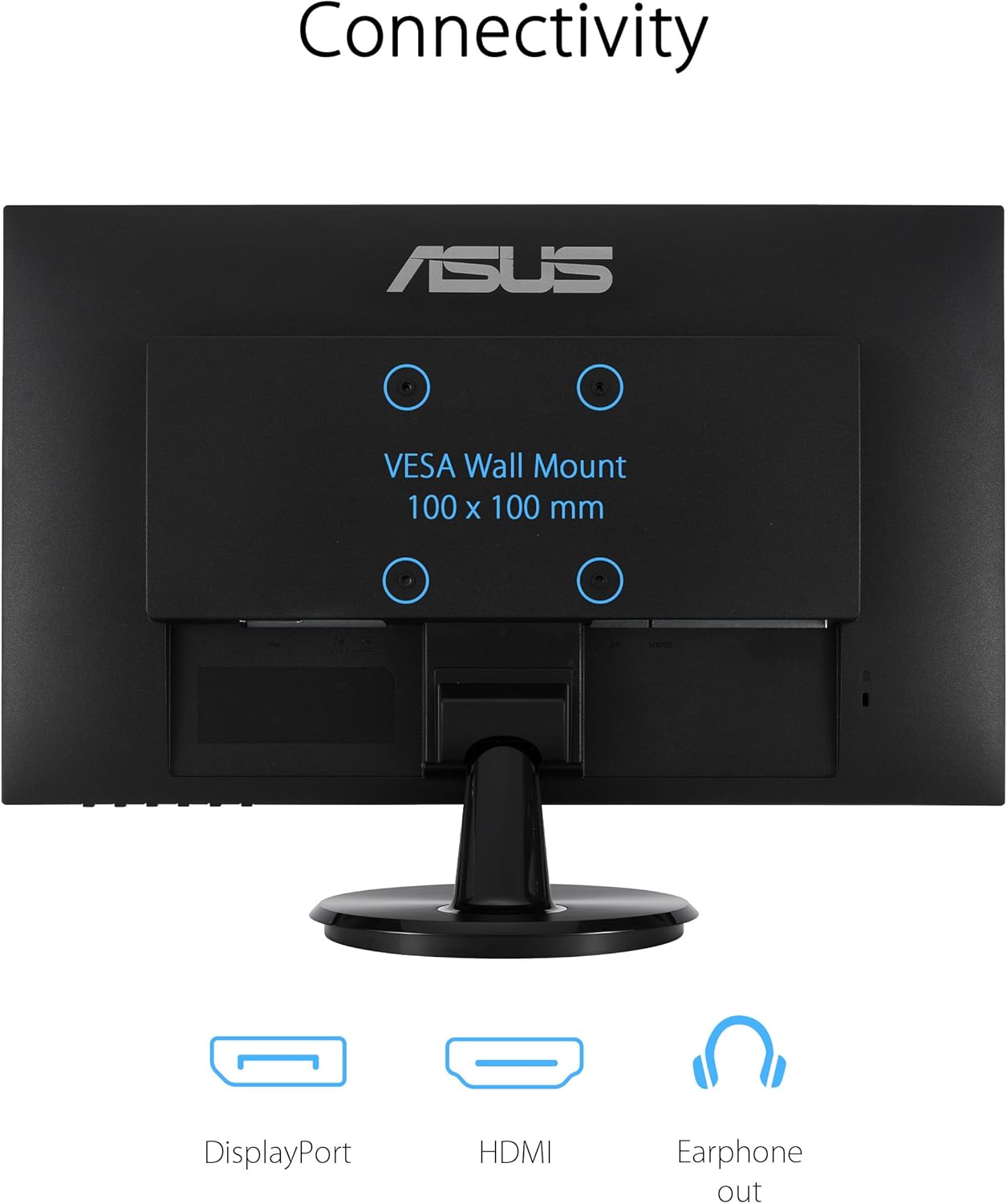 ASUS 27” 1080P Eye Care Monitor (VA27DQF) - IPS, Full HD, Frameless, 100Hz, 1ms, Adaptive-Sync, for Working and Gaming, Low Blue Light, Flicker Free, HDMI, DisplayPort (Certified Refurbished)