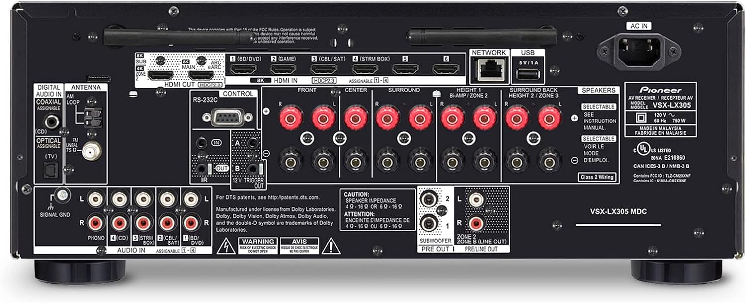 Pioneer Elite VSX-LX305 9.2 Channel Network AV Receiver (Certified Refurbished)
