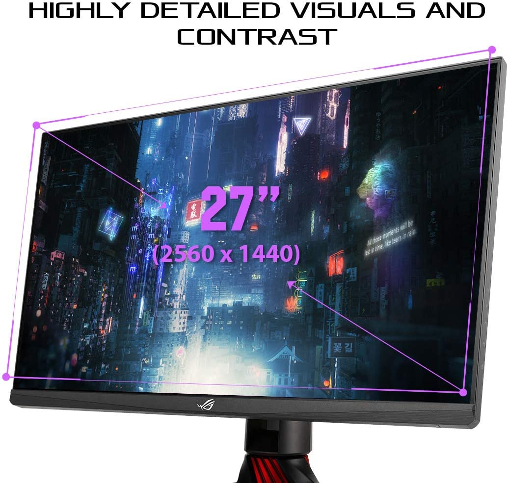 Asus ROG Strix XG279Q HDR Gaming Monitor – 27 inch 2K QHD (2560x1440), Fast IPS, Overclockable 170Hz (Above 144Hz), 1ms (GTG), ELMB SYNC, G-SYNC Compatible, DisplayHDR™ 400 (Certified Refurbished)