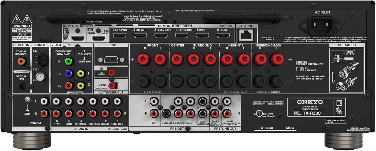 Onkyo TX-RZ30 9.2-Channel AV Receiver (Certified Refurbished)