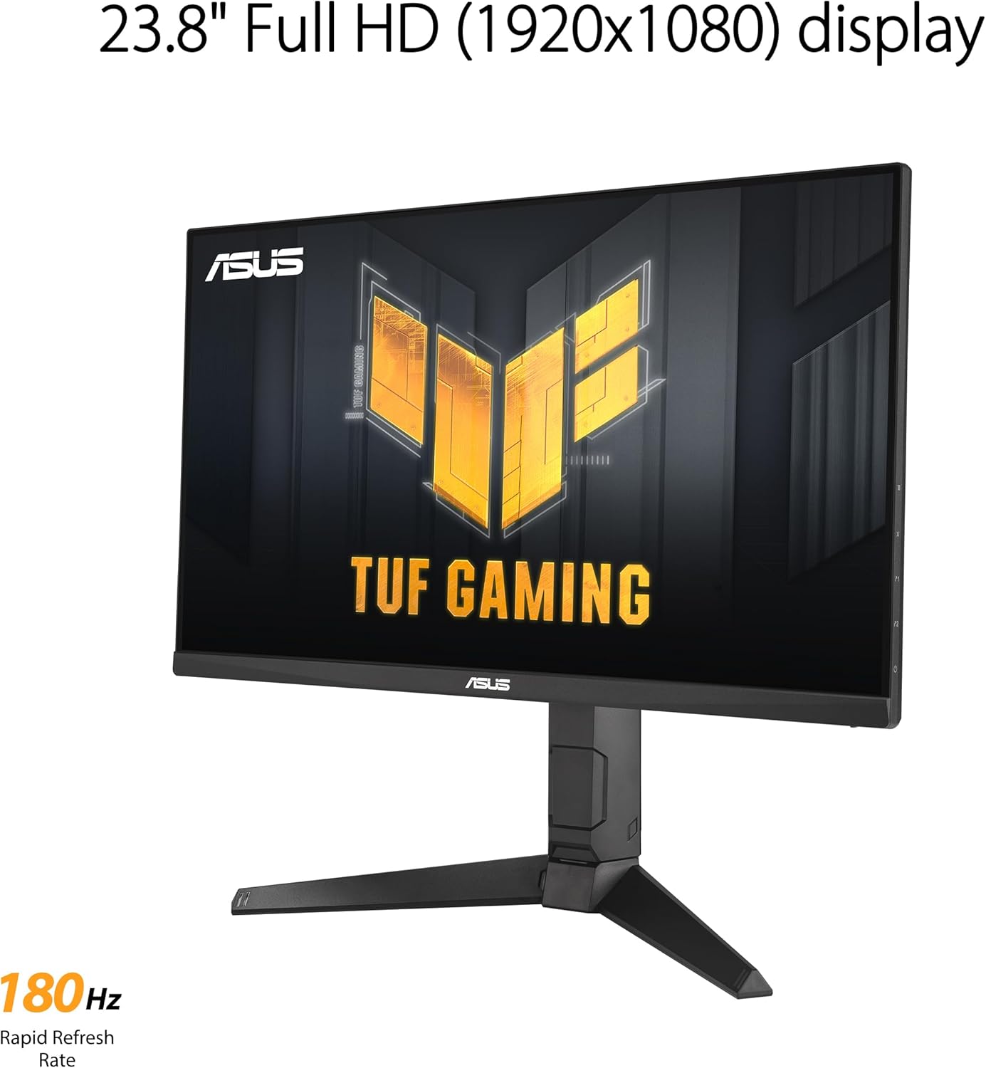 ASUS TUF Gaming 24” (23.8” viewable) 1080P Monitor (VG249QL3A) - Full HD, 180Hz, 1ms, Fast IPS, ELMB, FreeSync Premium, G-SYNC Compatible, Speakers, DisplayPort, Height Adjustable (Certified Refurbished)