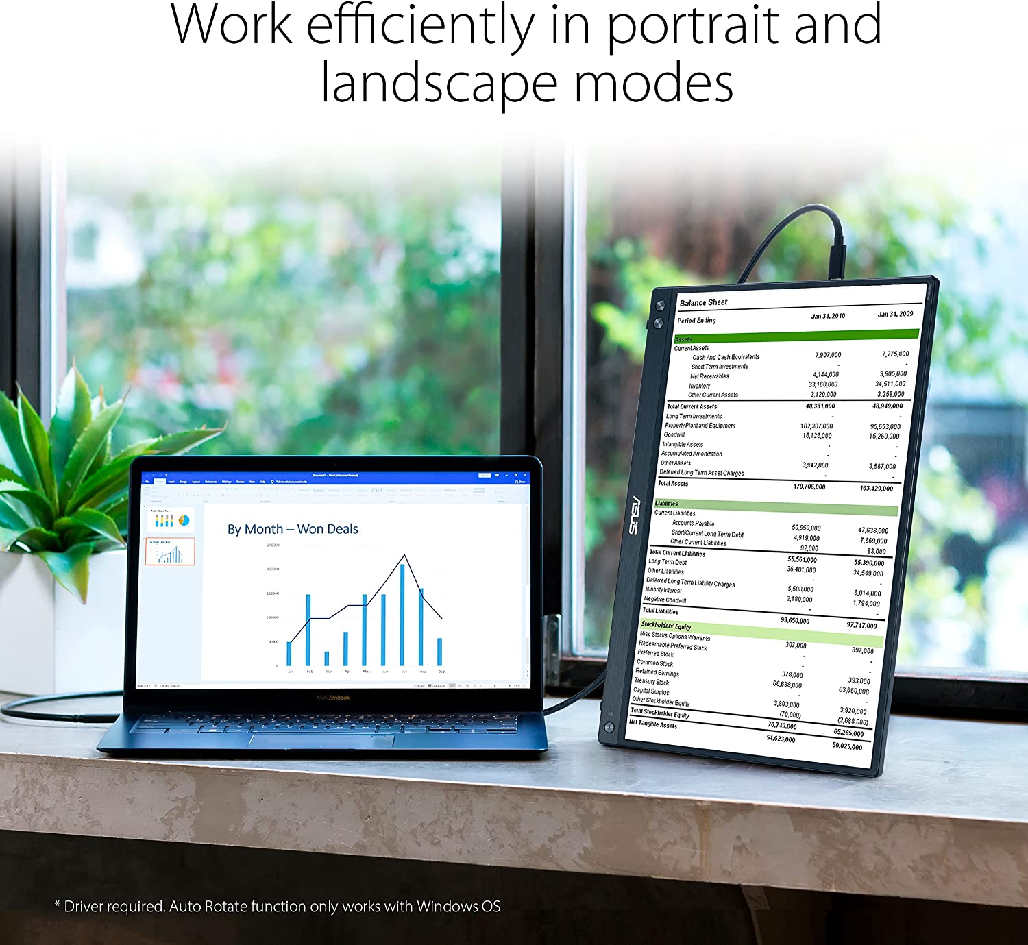 ASUS ZenScreen MB16ACV Portable USB Monitor- 16 inch (15.6 inch viewable) Full HD, IPS, Hybrid Signal Solution, USB Type-C, Flicker Free, Blue Light Filter, Anti-glare surface, Antibacterial treatment (Certified Refurbished)