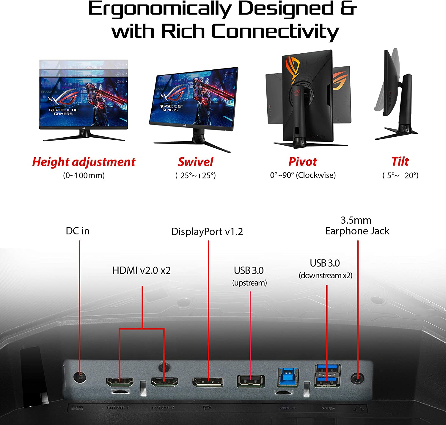 ASUS ROG Strix XG27AQ 27” HDR Gaming Monitor, 1440P WQHD (2560 x 1440), Fast IPS, 170Hz, 1ms, G-SYNC Compatible, Extreme Low Motion Blur Sync, Eye Care, HDMI DisplayPort USB 3.0 Hub, DisplayHDR 400 (Certified Refurbished)