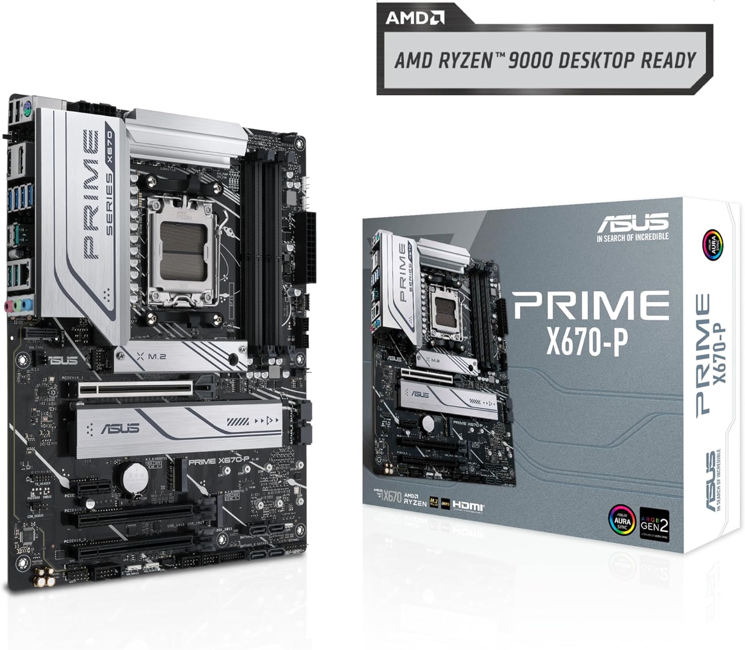 ASUS Prime X670-P Socket AM5 (LGA 1718) Ryzen 7000 ATX Motherboard(DDR5, 3xM.2 Slots, USB 3.2 Gen 2x2 Type-C, USB4 Header, and 2.5Gb Ethernet) (Certified Refurbished)