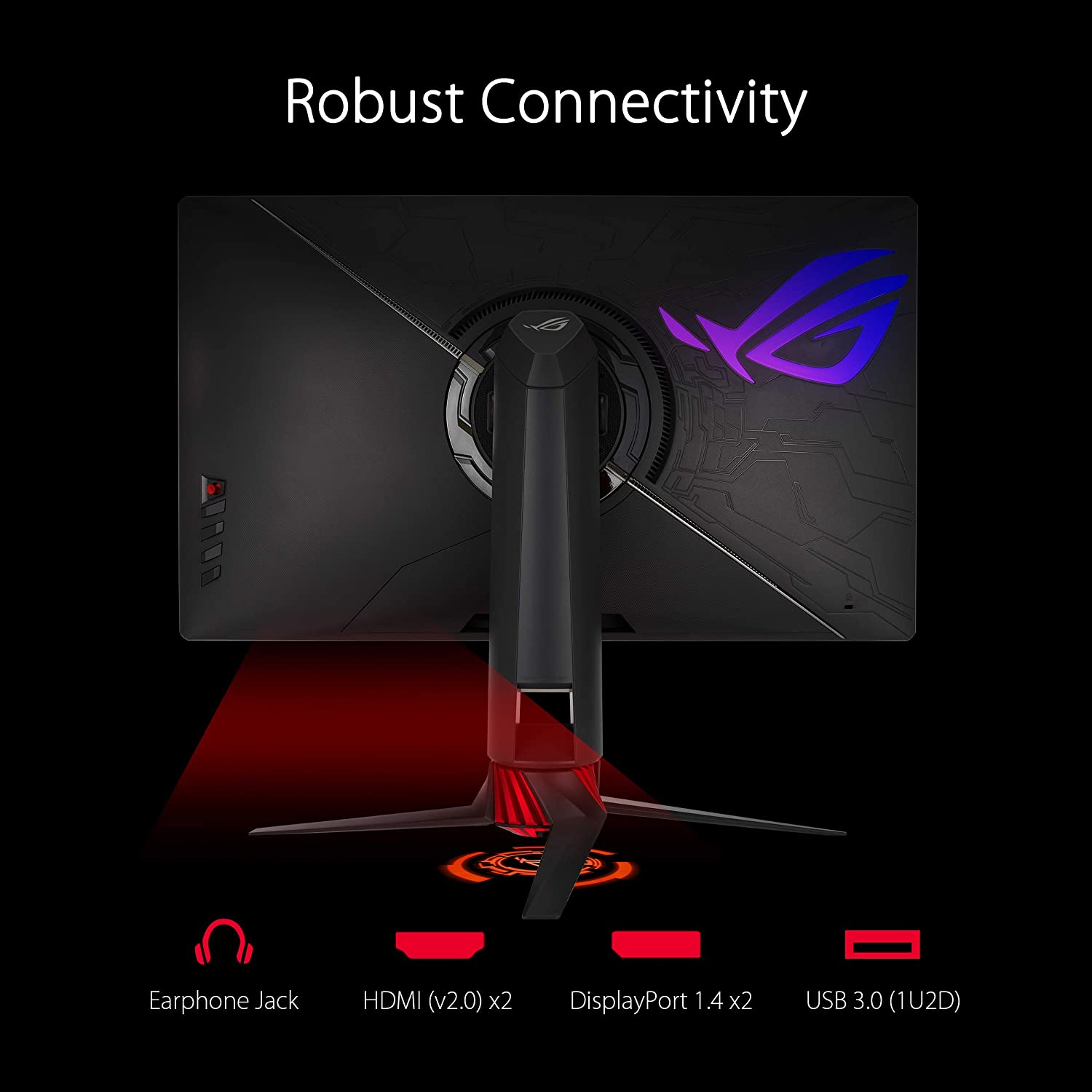 ASUS ROG Strix 27" 4K HDR DSC Gaming Monitor (XG27UQ) - UHD (3840 x 2160), IPS, 144Hz, 1ms, Adaptive-Sync, G-SYNC Compatible, DisplayHDR 400, 90% DCI-P3, Aura Sync, VESA Mountable, DisplayPort, HDMI (Certified Refurbished)