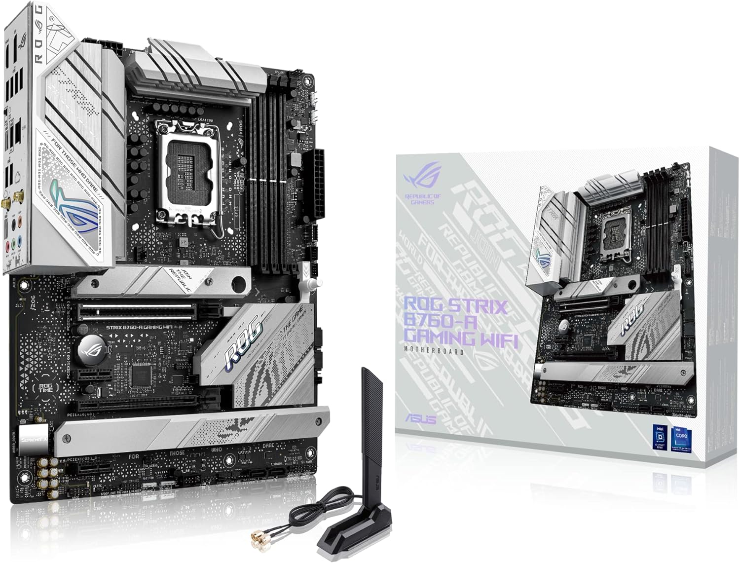 ASUS ROG Strix B760-A Gaming WiFi Intel® B760 (13th and 12th Gen) LGA 1700 White ATX Motherboard (Certified Refurbished)