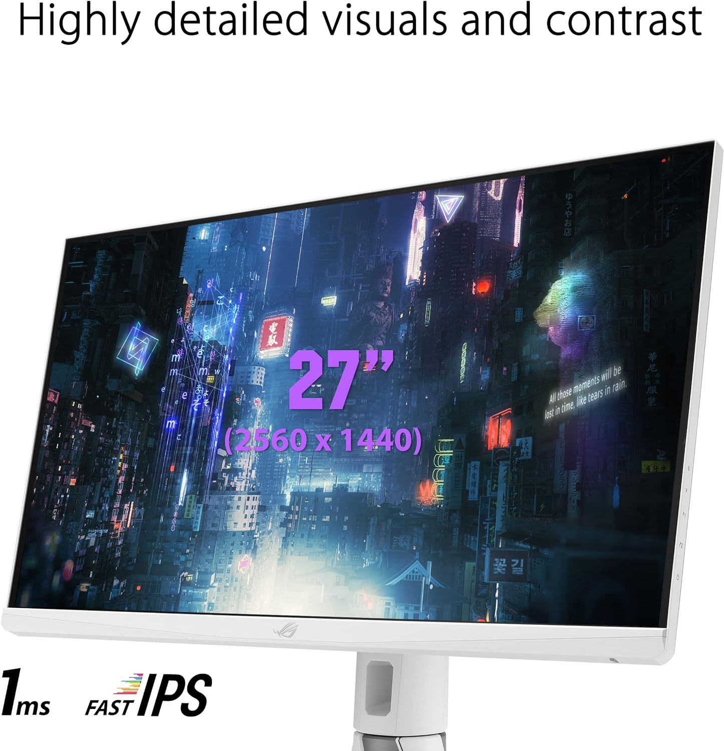 ASUS ROG Strix XG27AQ-W 27” 1440P HDR Gaming Monitor - White, QHD (2560 x 1440), Fast IPS, 170Hz, 1ms, Extreme Low Motion Blur Sync, G-SYNC Compatible, Eye Care, HDMI, DisplayPort, USB, DisplayHDR400 (Certified Refurbished)