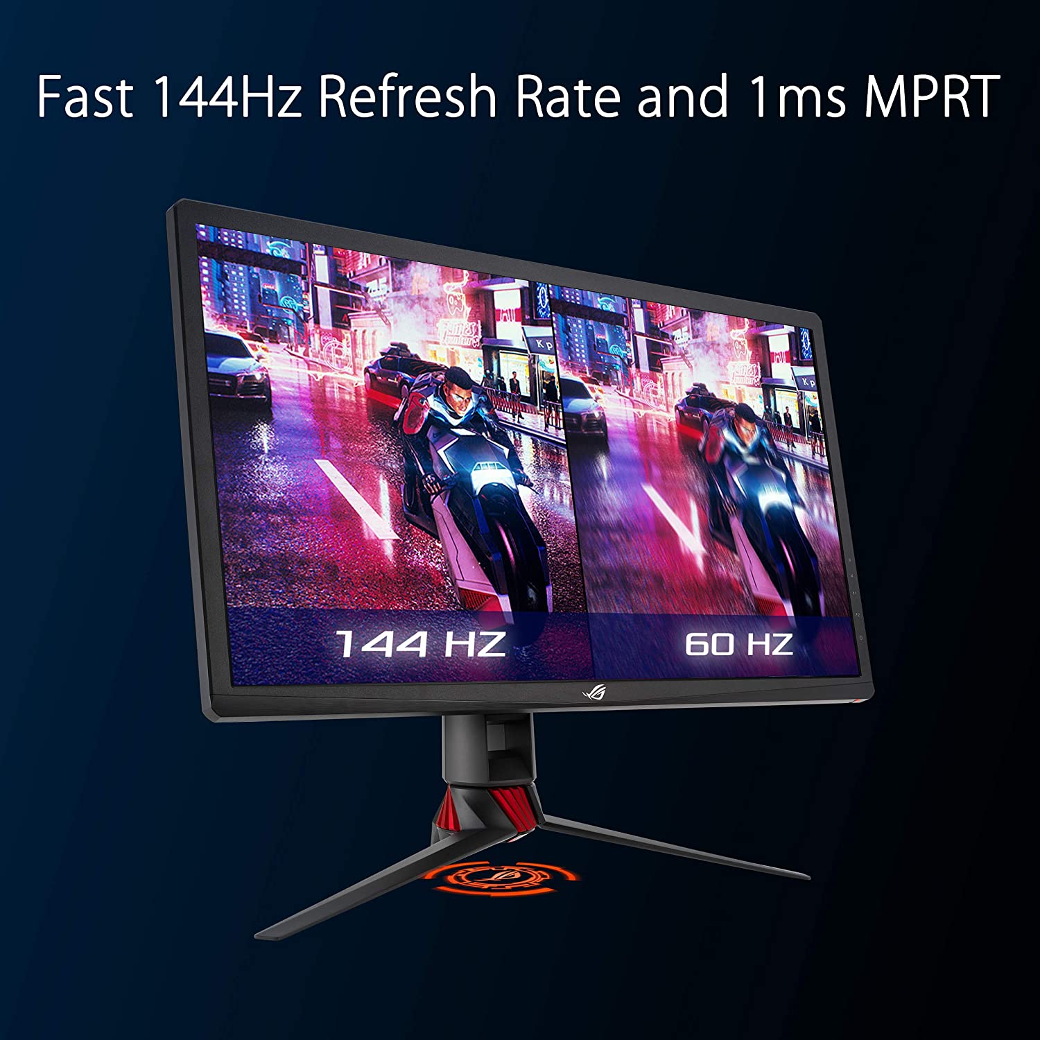 ASUS ROG Strix 27" 4K HDR DSC Gaming Monitor (XG27UQ) - UHD (3840 x 2160), IPS, 144Hz, 1ms, Adaptive-Sync, G-SYNC Compatible, DisplayHDR 400, 90% DCI-P3, Aura Sync, VESA Mountable, DisplayPort, HDMI (Certified Refurbished)
