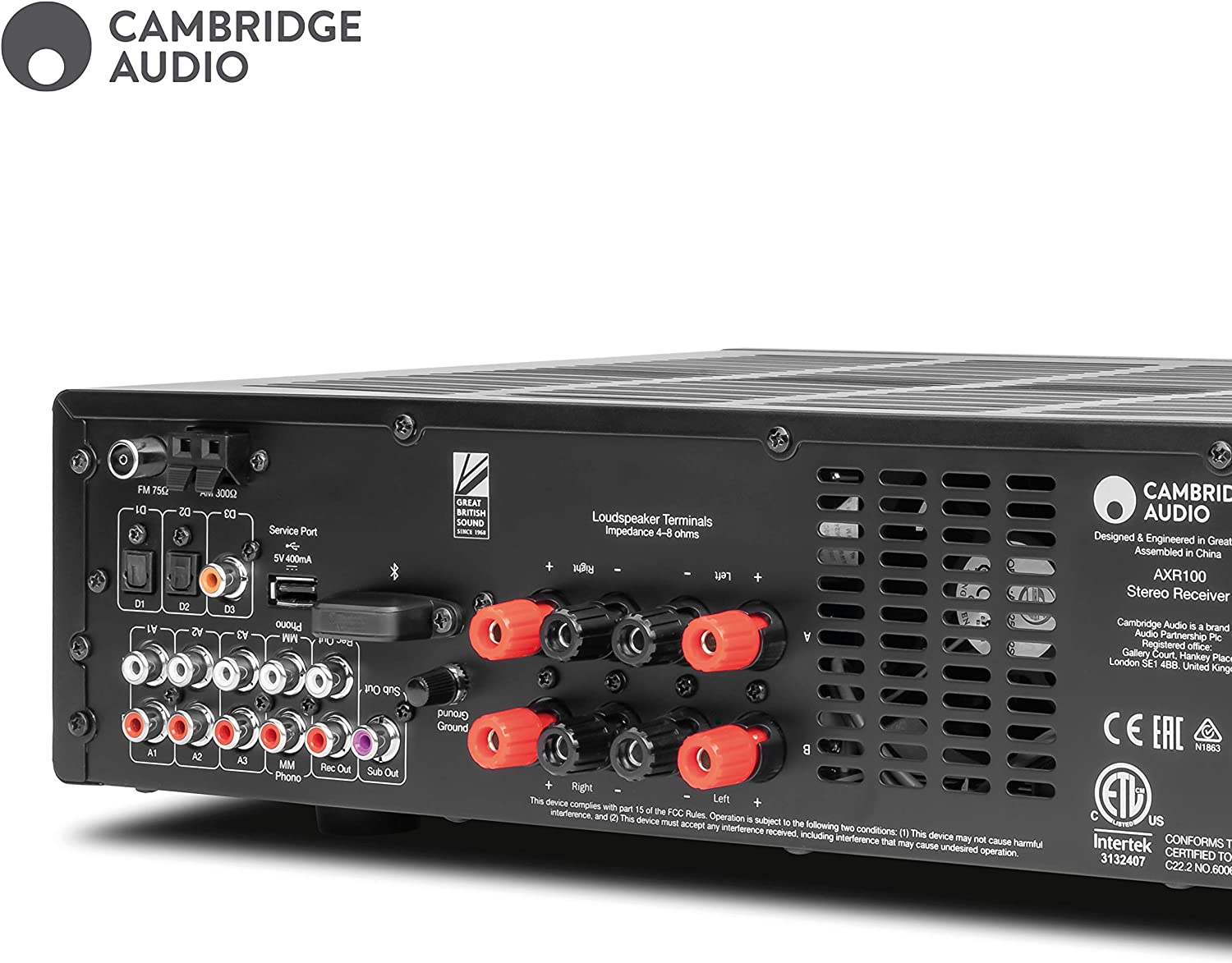 Cambridge Audio AXR100 Stereo Receiver with Bluetooth (Certified Refurbished)