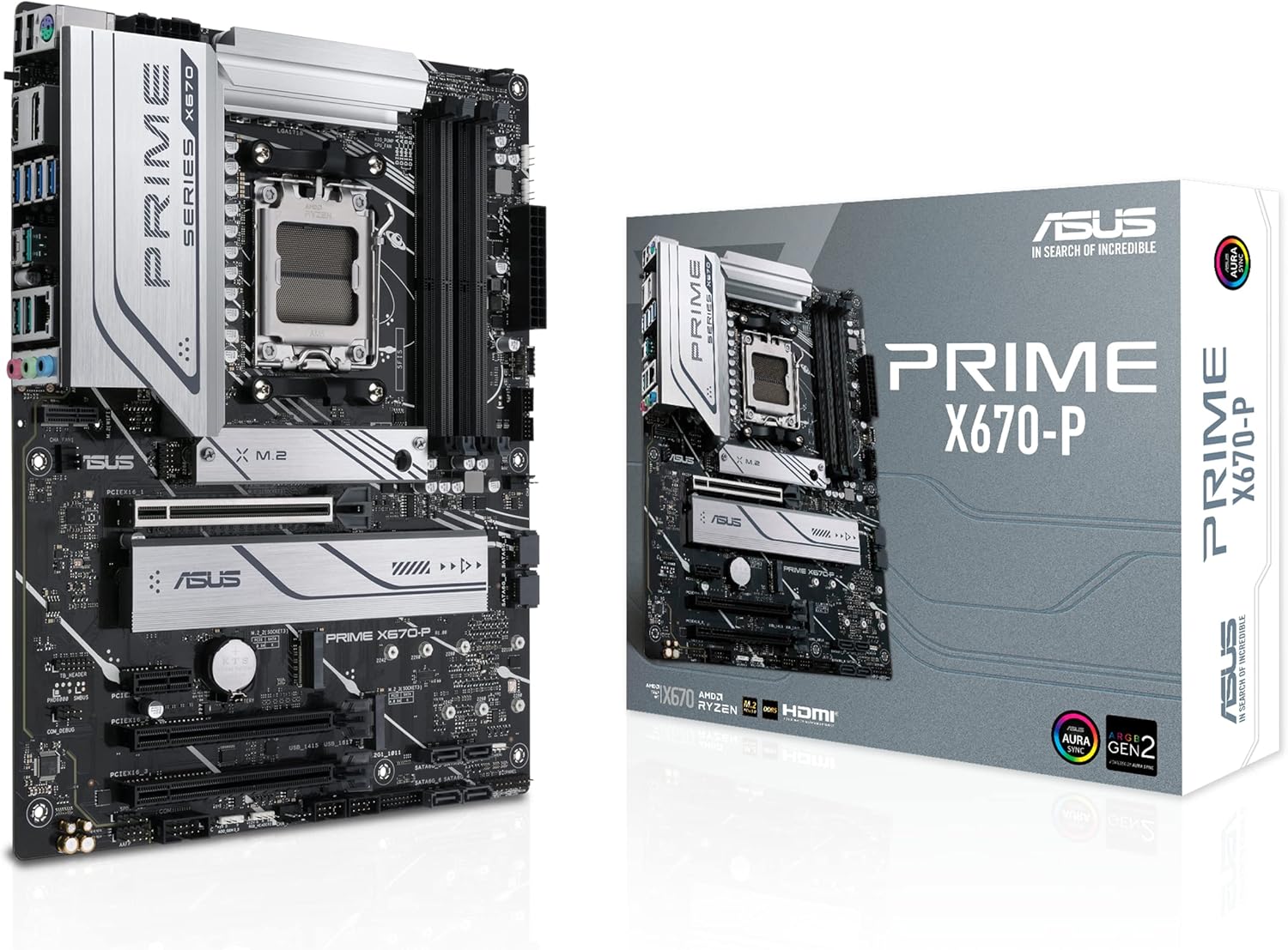ASUS Prime X670-P Socket AM5 (LGA 1718) Ryzen 7000 ATX Motherboard(DDR5, 3xM.2 Slots, USB 3.2 Gen 2x2 Type-C, USB4 Header, and 2.5Gb Ethernet) (Certified Refurbished)