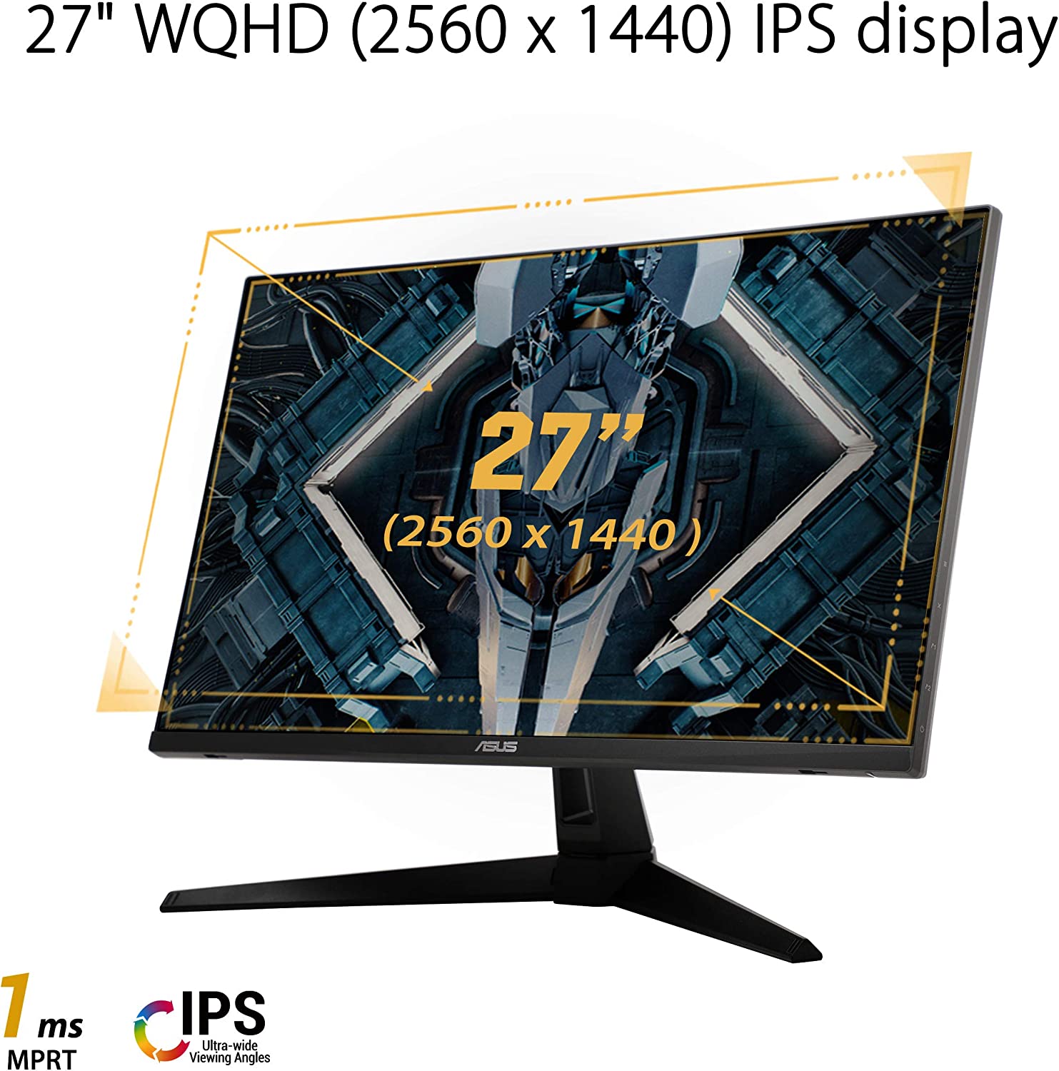 ASUS TUF Gaming VG27AQ1A Gaming Monitor – 27 inch QHD (2560 x 1440), IPS, 170Hz (Above 144Hz), 1ms MPRT, Extreme Low Motion Blur, G-SYNC Compatible, FreeSync Premium, HDR 10 (Certified Refurbished)