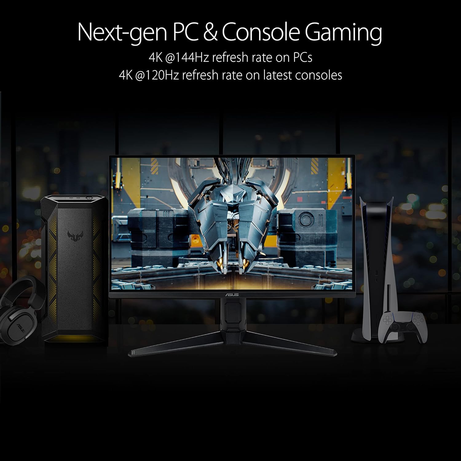 ASUS TUF Gaming 28" 4K 144HZ DSC HDMI 2.1 Gaming Monitor (VG28UQL1A) (Certified Refurbished)