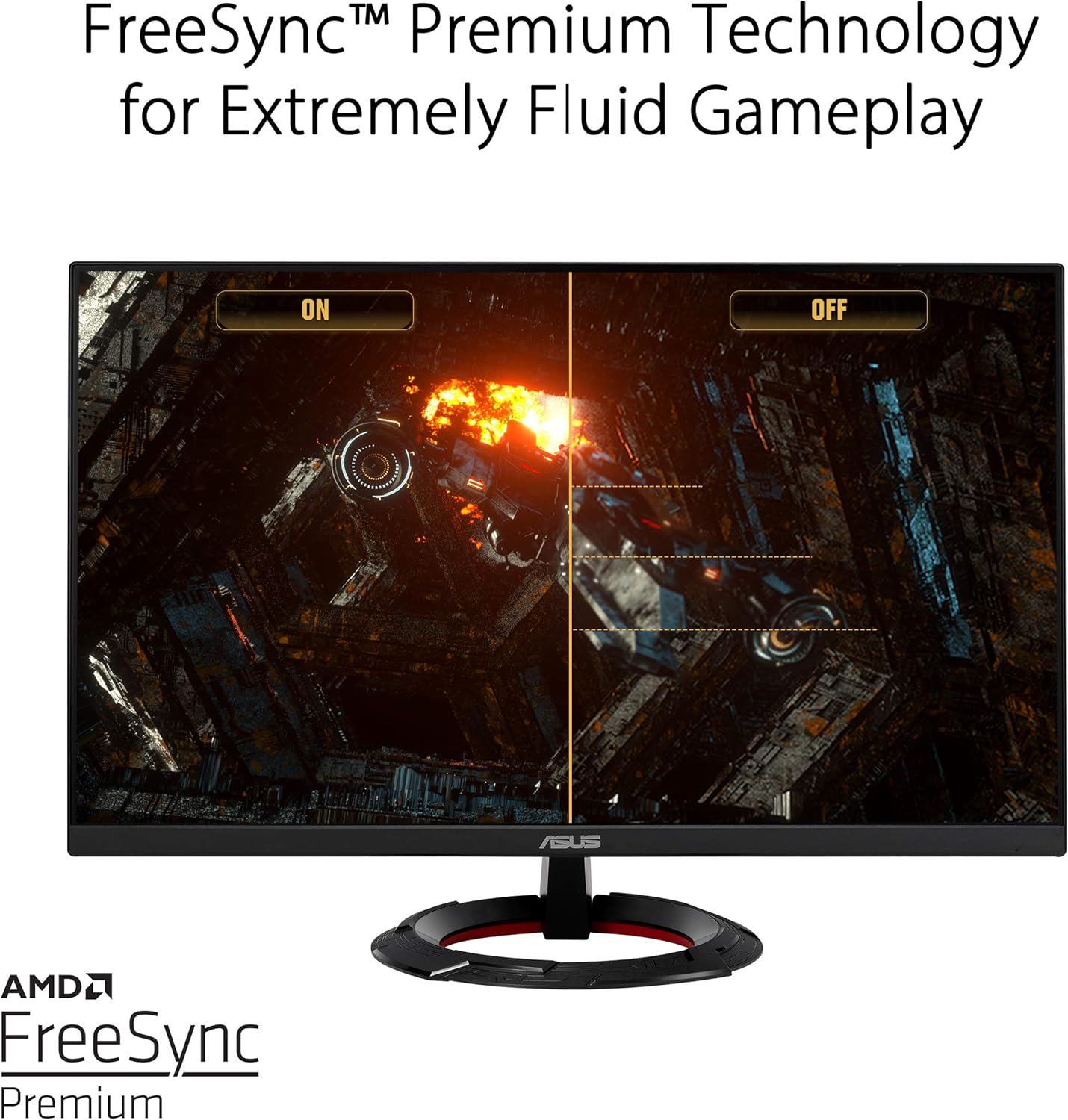 ASUS TUF Gaming 23.8” 1080P Monitor (VG249Q1R) - Full HD, IPS, 165Hz (Supports 144Hz), 1ms, Extreme Low Motion Blur, Speaker, FreeSync Premium, Shadow Boost, VESA Mountable, DisplayPort, HDMI (Certified Refurbished)