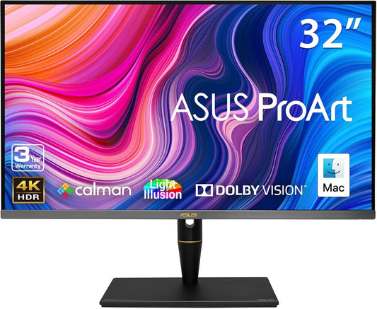 ASUS ProArt Display PA32UCX-PK 32" 4K HDR Mini LED Monitor, 99% DCI-P3 99.5% Adobe RGB, DeltaE<1, 10-bit, IPS, Thunderbolt 3 USB-C HDMI DP, Calman Ready, Dolby Vision, 1200nits (Certified Refurbished)