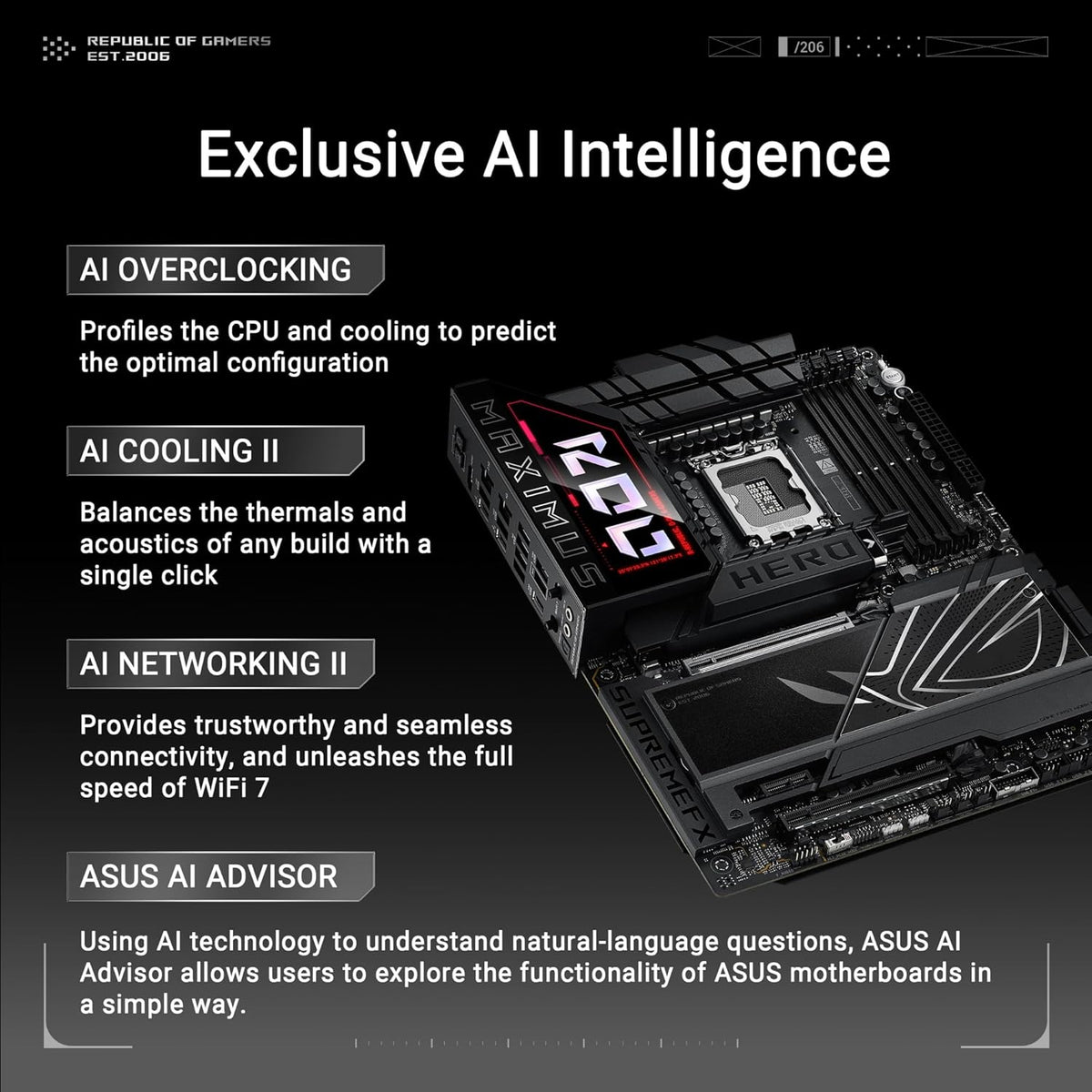 ASUS ROG Maximus Z890 Hero Intel Z890 (LGA 1851) ATX Motherboard for Core Ultra (Series 2) (DDR5, PCIe 5.0, 6x M.2, 2x Thunderbolt 4, WiFi 7, 5Gb + 2.5Gb LAN, AI Overclocking, Q-Design) (Certified Refurbished)