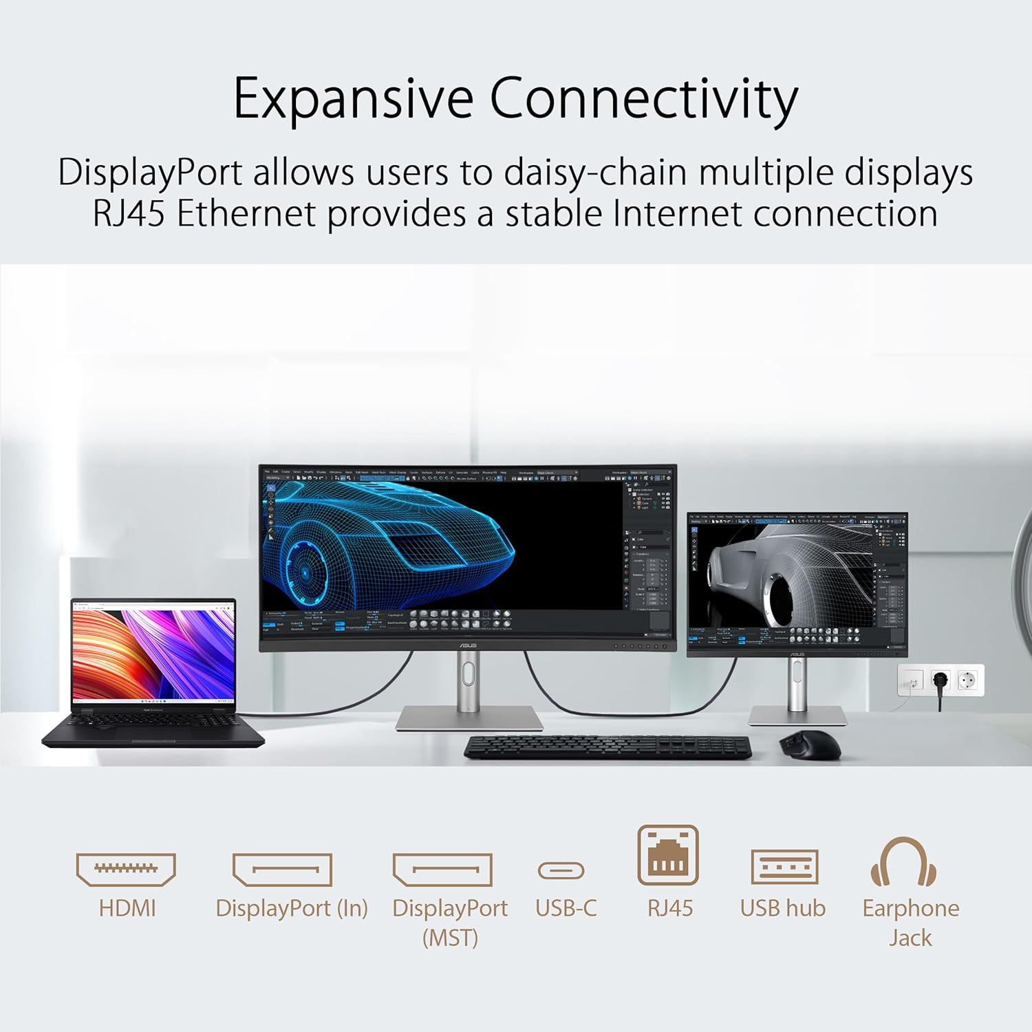 ASUS ProArt Display 34” Ultrawide Curved Professional HDR Monitor (PA34VCNV) - IPS, 21:9 3440 x 1440, 3800R Curve, 100% sRGB/Rec709, ΔE<2, Calman Verified, USB-C Docking PD 96W, RJ45(Certified Refurbished)