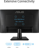ASUS VA247HE Eye Care Monitor – 24 inch (23.8 inch viewable), Full HD, Frameless, 75Hz, Adaptive-Sync/FreeSync™, Low Blue Light, Flicker Free, Wall Mountable (Certified Refurbished)