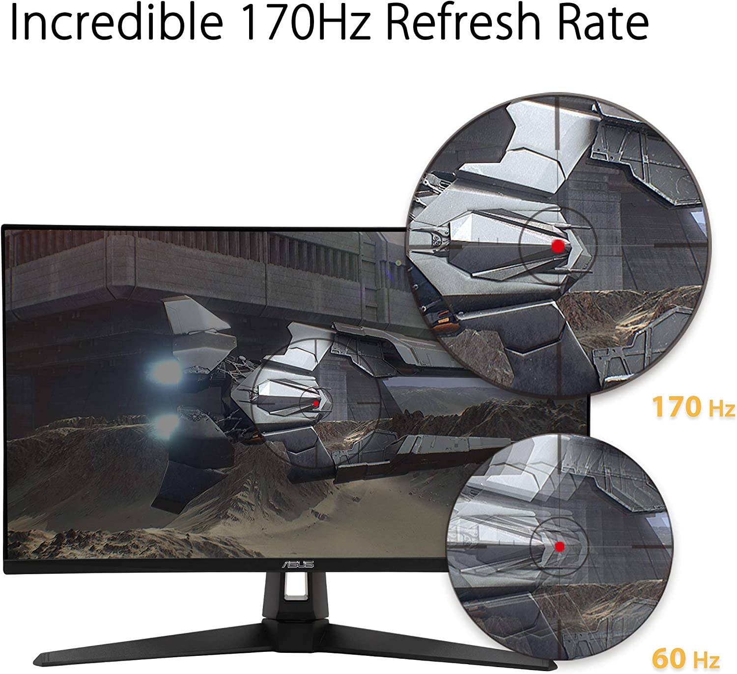 ASUS TUF Gaming VG27AQ1A Gaming Monitor – 27 inch QHD (2560 x 1440), IPS, 170Hz (Above 144Hz), 1ms MPRT, Extreme Low Motion Blur, G-SYNC Compatible, FreeSync Premium, HDR 10 (Certified Refurbished)
