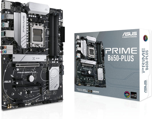 ASUS Prime B650-PLUS AMD B650(Ryzen 7000) ATX Motherboard(DDR5,PCIe 5.0 M.2,2.5Gb Ethernet,DisplayPort, HDMI, USB 3.2 Gen 2 Type-C, Front USB 3.2 Gen 1 Type-C, BIOS FlashbackTM, USB4 Support) (Certified Refurbished)