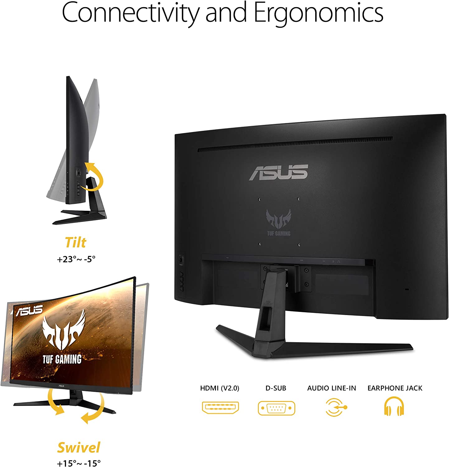 ASUS TUF VG328H1B Gaming Monitor - 31.5" FHD 165Hz 1ms GTG Curved VA LED FreeSync (Certified Refurbished)