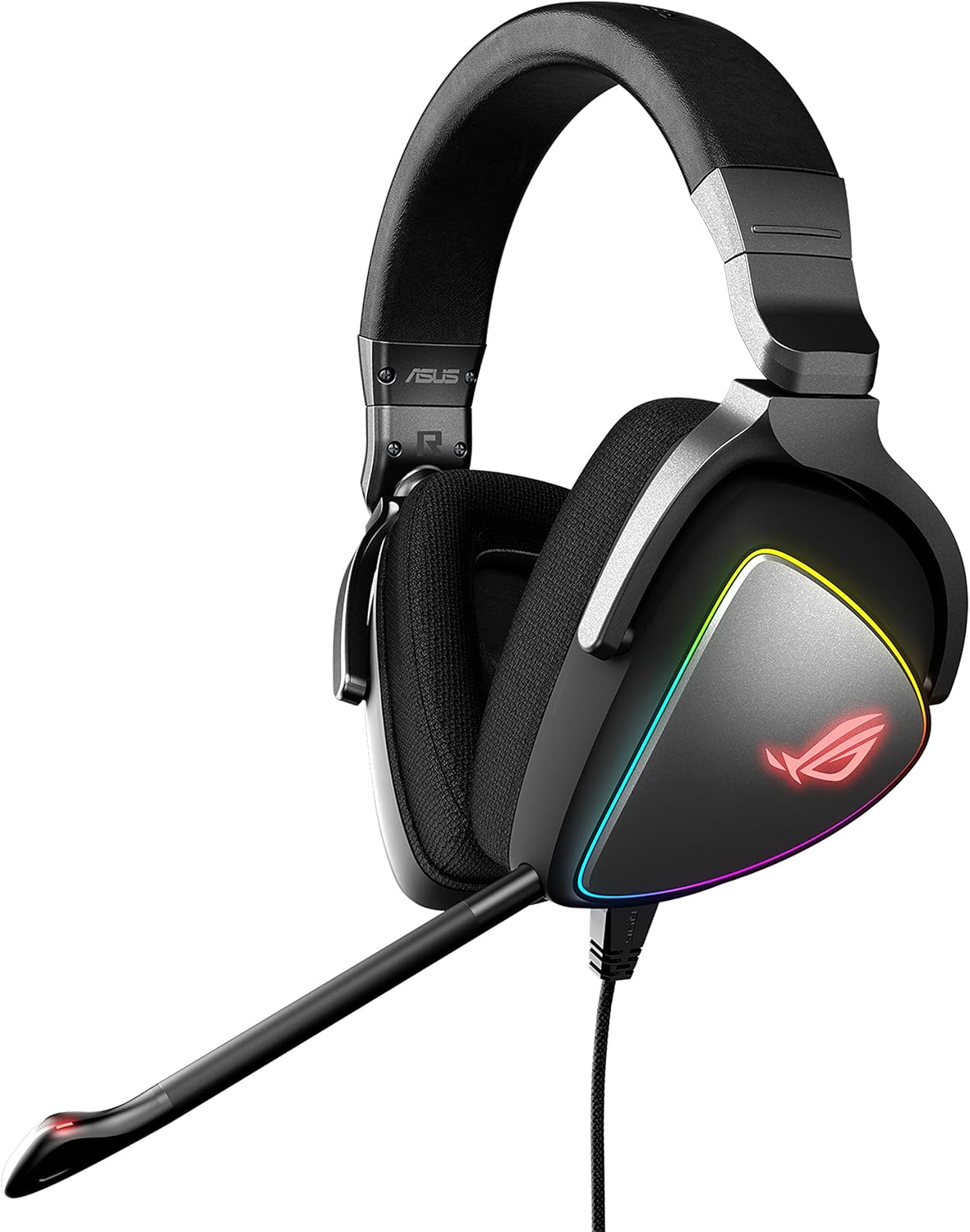 ASUS ROG Delta USB-C Gaming Headset for PC, Mac, Playstation 4, Teamspeak, and Discord with Hi-Res ESS Quad-DAC, Digital Microphone, and Aura Sync RGB Lighting (Certified Refurbished)