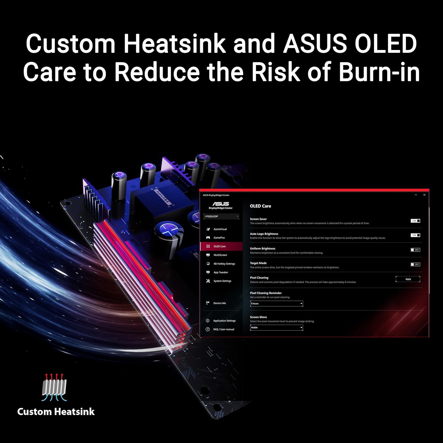 ASUS ROG Swift 32” 4K OLED Gaming Monitor (PG32UCDP) - WOLED, Dual Mode (4K 240Hz, FHD 480Hz), 0.03ms, G-SYNC Compatible, Custom Heatsink, AI Gaming, 99% DCI-P3,True 10-bit, USB-C 90W (Certified Refurbished)