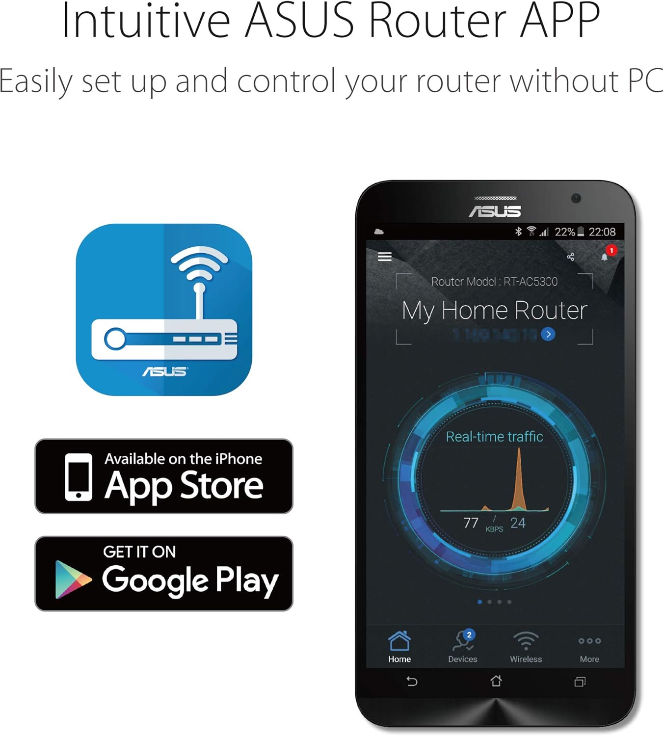 ASUS RT-AX58U Ultra-Fast Dual Band Gigabit Wireless Router - Next Gen WiFi 6, Adaptive QoS, and AiProtection by Trend Micro | 1x WAN, 4X 1G LAN, 1x USB 3.0 - AiMesh Compatible (certified Refurbished)