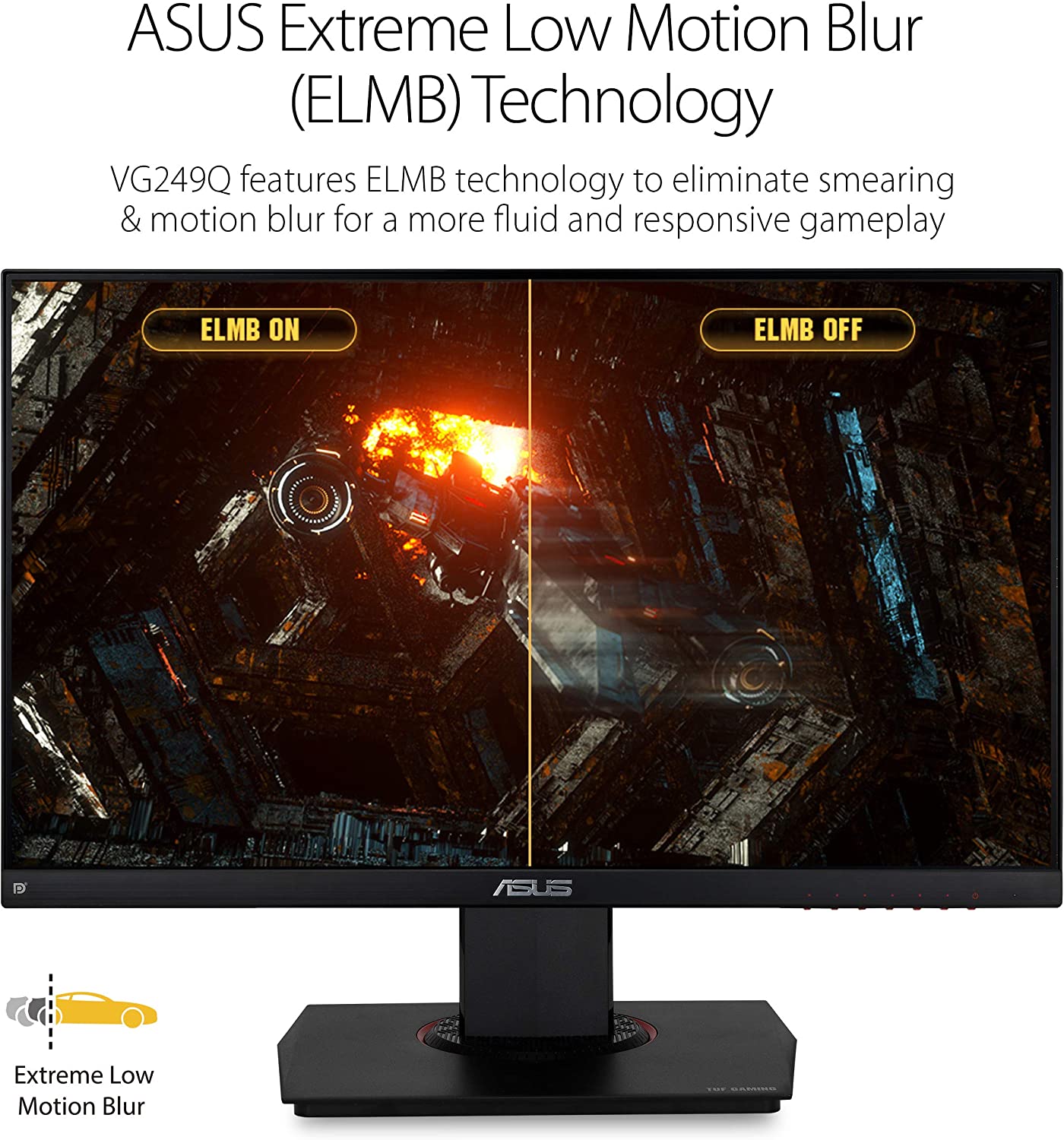 ASUS TUF Gaming VG249Q 23.8” Monitor 144Hz Full HD (1920 x 1080) 1ms IPS ELMB FreeSync Eye Care DisplayPort HDMI D-Sub (Certified Refurbished)