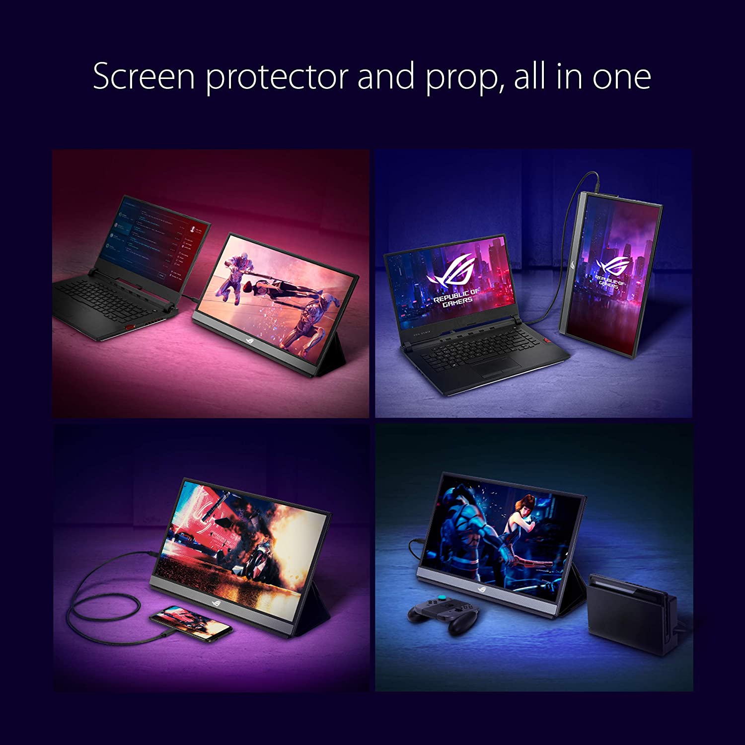 ROG Strix XG17AHPE Portable USB Type-C Gaming Monitor Ð 17.3-inch, IPS, (FullHD, 1920x1080), IPS, 240Hz(Above 144Hz), 3ms response time, Adaptive-sync, Non-Glare, USB-C, Micro-HDMI, Built-in battery, Eyecare (Certified Refurbished)