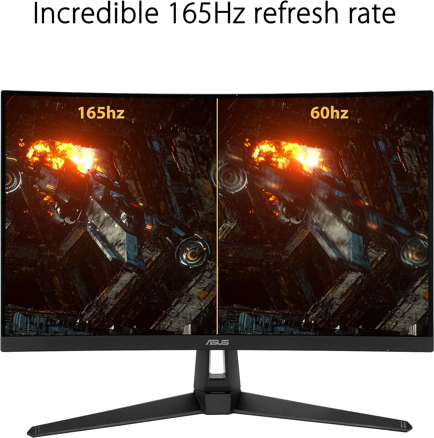ASUS TUF Gaming VG27VH1B 27” Curved Monitor, 1080P Full HD, 165Hz (Supports 144Hz), Extreme Low Motion Blur, Adaptive-sync, FreeSync Premium, 1ms, Eye Care, HDMI D-Sub (Certified Refurbished)